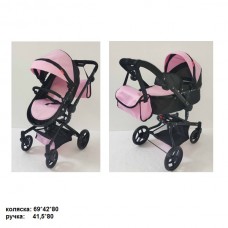 Коляска для куклы Carrello Fortuna 9695 2в1 металл розовая Коляска для куклы Carrello Fortuna 9695 2в1 металл розовая