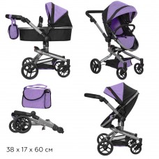 Коляска для кукол Carrello Fortuna 9695 металлическая фиолетовая Коляска для кукол Carrello Fortuna 9695 металлическая фиолетовая