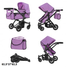 Коляска для куклы Carrello Maestro 2в1 фиолетовая с сумкой Коляска для куклы Carrello Maestro 2в1 фиолетовая с сумкой