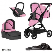 Коляска для кукол Carrello Magia 3в1 металлическая розовая Коляска для кукол Carrello Magia 3в1 металлическая розовая