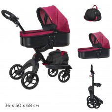 Коляска для кукол Carrello Gloria 9631A металл красная с сумкой Коляска для кукол Carrello Gloria 9631A металл красная с сумкой