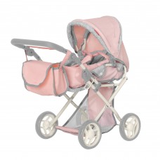 Коляска для куклы Carrello Unico 9346 металлическая розовая Коляска для куклы Carrello Unico 9346 металлическая розовая
