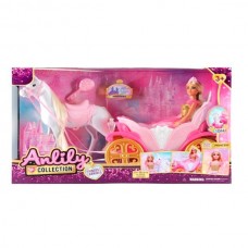 Карета BabyToys 636100 с куклой и конем, со светом, 30 см