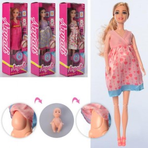 Кукла 1111-1-2-3-4 30 см, беременная, шарнирная, пупс