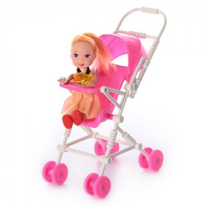 Лялька 262-18 10см, з коляскою