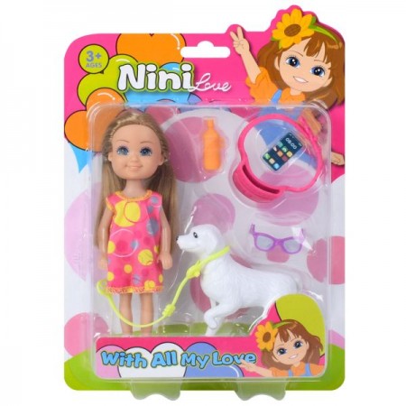 Кукла BabyToys 618-04 14см з собакою та аксесуарами Кукла BabyToys 618-04 14см з собакою та аксесуарами