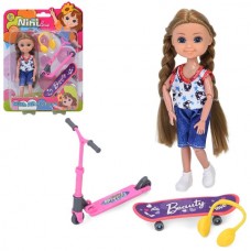Шарнирная кукла BabyToys 618-05 15см со скейтом