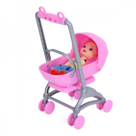 Кукла BabyToys 663-1-2 с коляской-трансформером 10 см Кукла BabyToys 663-1-2 с коляской-трансформером 10 см