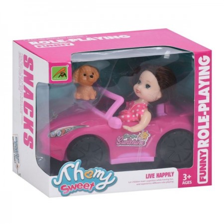 Кукла с машинкой BabyToys 9045-18-19 и собакой, 11 см Кукла с машинкой BabyToys 9045-18-19 и собакой, 11 см