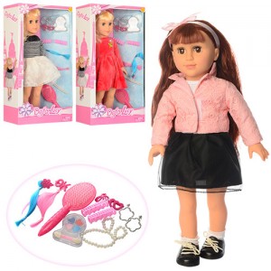 Кукла DEFA 5508 46 см, мягконабивная, расческа, аксессуары