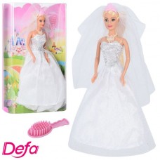 Кукла DEFA 6091 невеста, 28см, расческа, в кор-ке