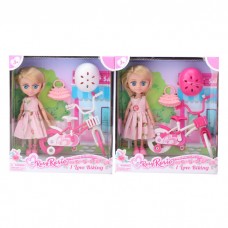 Шарнірна лялька BabyToys RR032 16см з велосипедом і аксесуарами