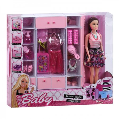 Кукла с нарядами BabyToys 31см шкаф и сумка Кукла с нарядами BabyToys 31см шкаф и сумка