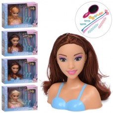 Манекен голова для причесок BabyToys 1395 с аксессуарами 19см