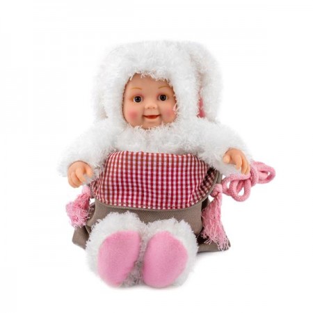 Лялька-пупс Anne Geddes Маленьке зайченя з сумкою та стікерами 23 см Лялька-пупс Anne Geddes Маленьке зайченя з сумкою та стікерами 23 см