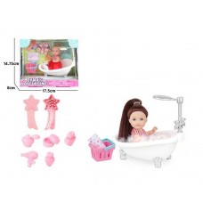 Кукла BabyToys 3821 с ванной и подвижными конечностями, 12 см