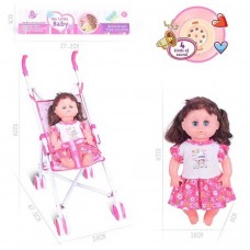 Кукла с коляской BabyToys LA 66-2 плачущая смеющаяся 31 см Кукла с коляской BabyToys LA 66-2 плачущая смеющаяся 31 см