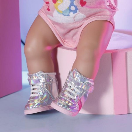 Обувь для куклы Baby Born Серебристые кроссовки