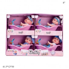 Кукла-пупс BabyToys 2301 с ванной 20см, 4 варианта