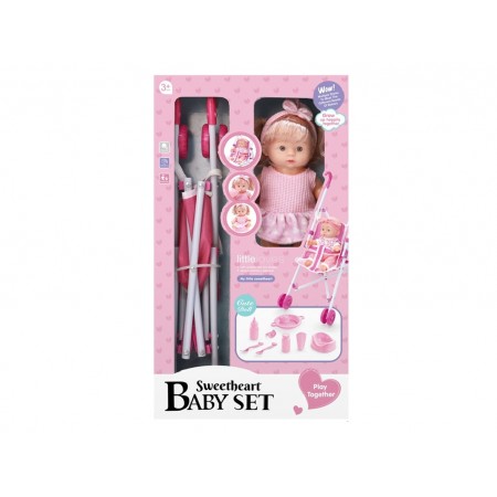 Кукла Sweetheart Baby Set, 22 см, с коляской и аксессуарами LT465697