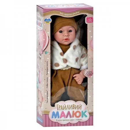 Лялька GD 0001 I UA Грайливий малюк, пупс, 42см, м'яконабивний, музика-звук(укр), казка, пісня, 4 види, на бат(табл)і в, в кор-ці(розібрана), 19-45-12см Лялька GD 0001 I UA Грайливий малюк, пупс, 42см, м'яконабивний, музика-звук(укр), казка, пісня, 4 види, на бат(табл)і в, в кор-ці(розібрана), 19-45-12см