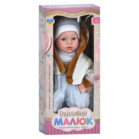 Лялька GD 0002 I UA Грайливий малюк, пупс, 42см, м'яконабивний, музика-звук(укр), казка, пісня, 4 види, на бат(табл)і в(розібрана), 19-45-12см Лялька GD 0002 I UA Грайливий малюк, пупс, 42см, м'яконабивний, музика-звук(укр), казка, пісня, 4 види, на бат(табл)і в(розібрана), 19-45-12см