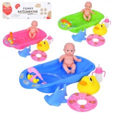 Пупс BabyToys BLS69-2 с ванной и пищащими игрушками