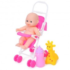 Пупс BabyToys XM2429 с коляской и пищащей пискавкой Пупс BabyToys XM2429 с коляской и пищащей пискавкой