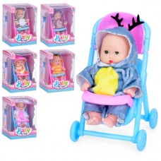 Пупс BabyToys YD1350-1 12см с коляской 14см, 6 видов