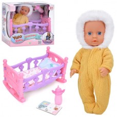 Кукла-пупс BabyToys YL2420A-C 21см с кроваткой и аксессуарами