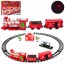 Детская железная дорога новогодняя 820-2 локомотив19см, вагон2шт, домик11см, станция, звук, свет