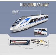Потяг HT 9903 W 3 види, довжина 48 см, двері відчиняються, інерційна, озвучування англійською мовою, звуки, пісні, на батарейках, підсвічування, в коробці, ВИДАЄТЬСЯ МІКС