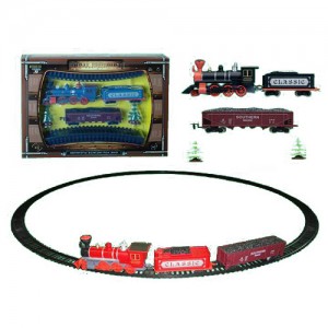 Детская железная дорога 1600A-3E диам.103, 5см, локомотив, вагон2шт, звук, свет