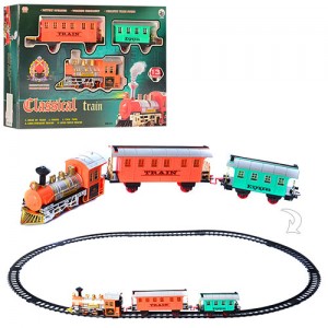 Детская железная дорога 51 470см, локомотив-звук, свет, вагон 2шт, на батарейках