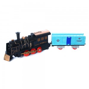 Дитяча залізниця NB558-56-59-61 75-75см, локомотив-муз, звук, світло, вагон, 3віда, на бат