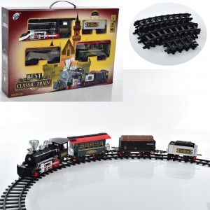 Дитяча залізниця YY-126EN довжина колії 420см, локомотив, вагон 3шт, звук, світло, дим, акумулятор