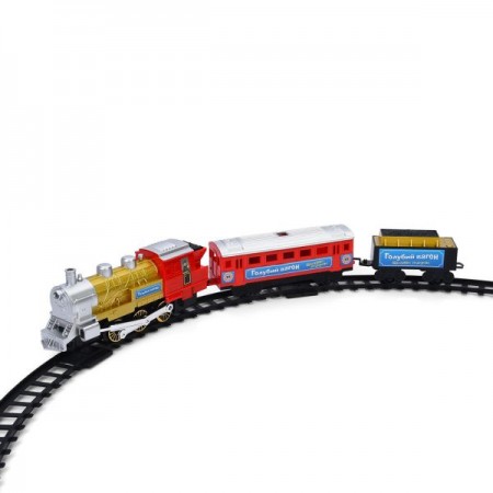Железная дорога 70133 (608) Голубой вагон, 282см, локомотив22,5см, вагон2шт, муз(укр), свет, дым, на бат-ке, в кор-ке Железная дорога 70133 (608) Голубой вагон, 282см, локомотив22,5см, вагон2шт, муз(укр), свет, дым, на бат-ке, в кор-ке