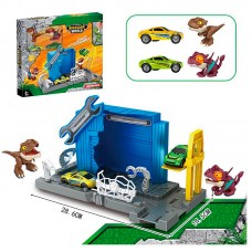 Гараж BabyToys 8129 с машинками и динозаврами, 12 деталей Гараж BabyToys 8129 с машинками и динозаврами, 12 деталей