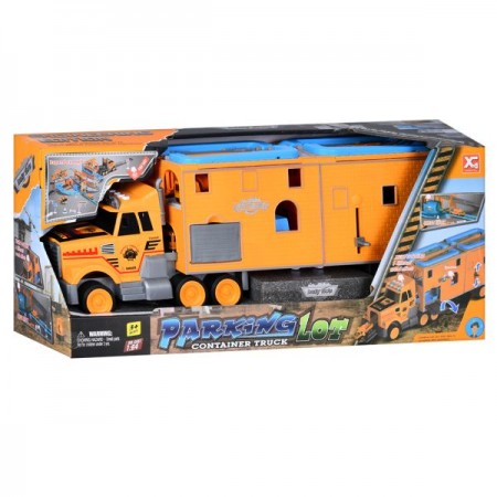Гараж XG879-120 2в1(трейлер 59см), транспорт, 1:64, звук, світло, дорожні знаки, на бат(табл), в кор-ці Гараж XG879-120 2в1(трейлер 59см), транспорт, 1:64, звук, світло, дорожні знаки, на бат(табл), в кор-ці