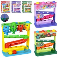 Игра LM9001-2-3 трек, 32-12,5-в33,5см, музыка, звук(англ), свет, пар/дым, шарики 4шт, 3 вида (рыбки 10дет, лошадки 11дет, динозавры 11дет), на бат-ке, в кор-ке, 24-33,5-9,5см