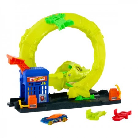 Игровой набор "Спиральная атака Змеи" серии "Опасные создания" Hot Wheels Размер упаковки 9 x 35 x 25 см