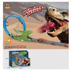 Автотрек BabyToys 696-008 с динозавром и машинкой