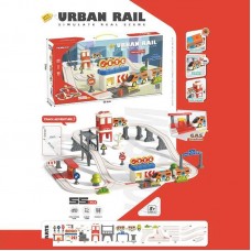 Автотрек BabyToys 7727 A с локомотивом, 55 элементов, светом
