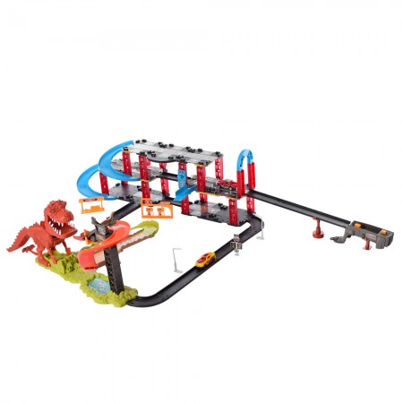 Автотрек BabyToys 8899-93 с динозаврами и звуком, 2 машинки Автотрек BabyToys 8899-93 с динозаврами и звуком, 2 машинки