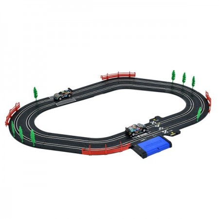 Трек A51-6A 240см/90х60см, д/к(на шнуре, 2 пульта), 1:43, машина 2шт 10см, на бат-ке/ от сети, в кор-ке