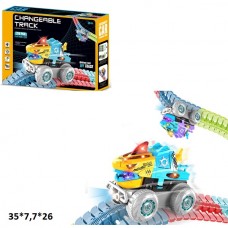 Автотрек BabyToys B621 с машинкой-динозавром, светом, батарейки