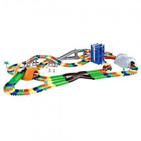 Автотрек BabyToys CF1108 с 2 машинками и мостами, 288 деталей