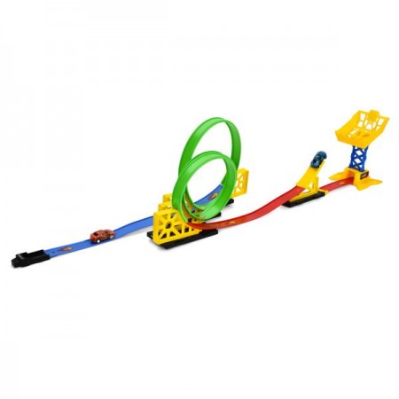 Автотрек BabyToys D663-601 с 2 машинками и инерцией, 26 деталей Автотрек BabyToys D663-601 с 2 машинками и инерцией, 26 деталей