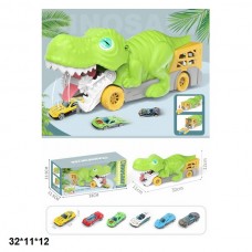 Гараж динозавр BabyToys 6722B-1 с металлическими машинками