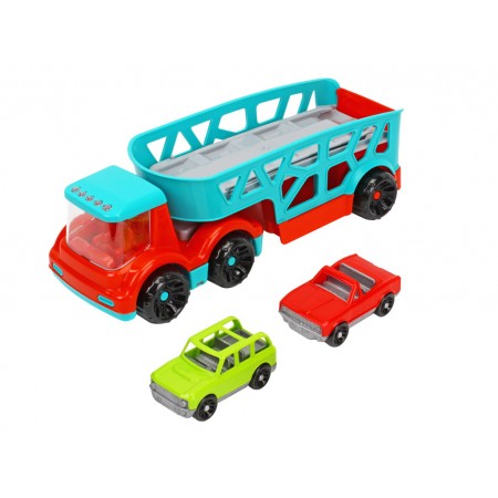 Игрушка автовоз пластиковый с двумя машинками ТехноК, 32 см 0938 Игрушка автовоз пластиковый с двумя машинками ТехноК, 32 см 0938